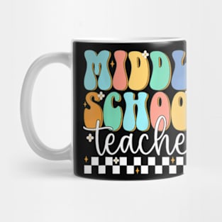 Middle School Teacher Groovy Happy First Day Of School Mug